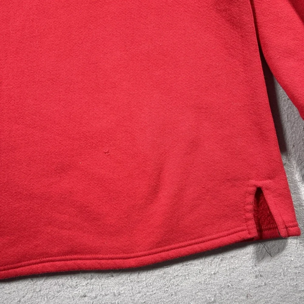 Vintage Quarter Zip Sweatshirt Men XL Relaxed Fit Red Pullover Retro Casual 90s